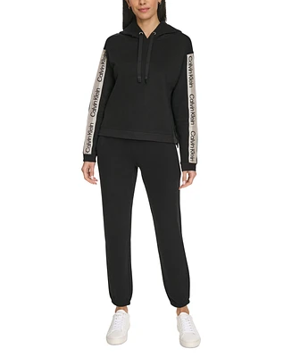 Calvin Klein Women's Logo Stripe Pullover Hoodie