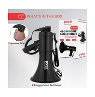 Pyle 50-Watt Portable Megaphone with Siren, MP3 Input, Automatic Siren, Shoulder Strap, Lightweight