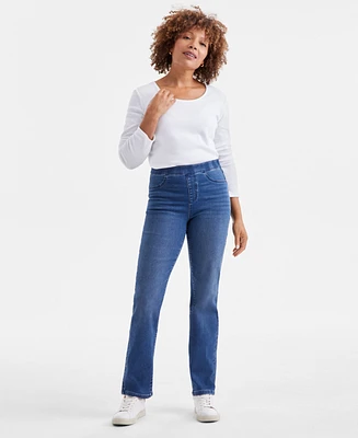 Style & Co Women's Mid-Rise Straight Pull-On Jeans, Exclusively at Macy's