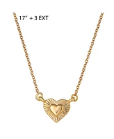 Jessica Simpson Triple Layered Gold-Tone Heart Pendant Necklace