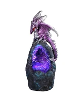 Fc Design "2-pc Set" 6.75"H Purple Dragon with Led Blue/Purple Faux Crystal Stone Figurine Statue Ornament Home Room Office Decor and Perfect Ideas fo