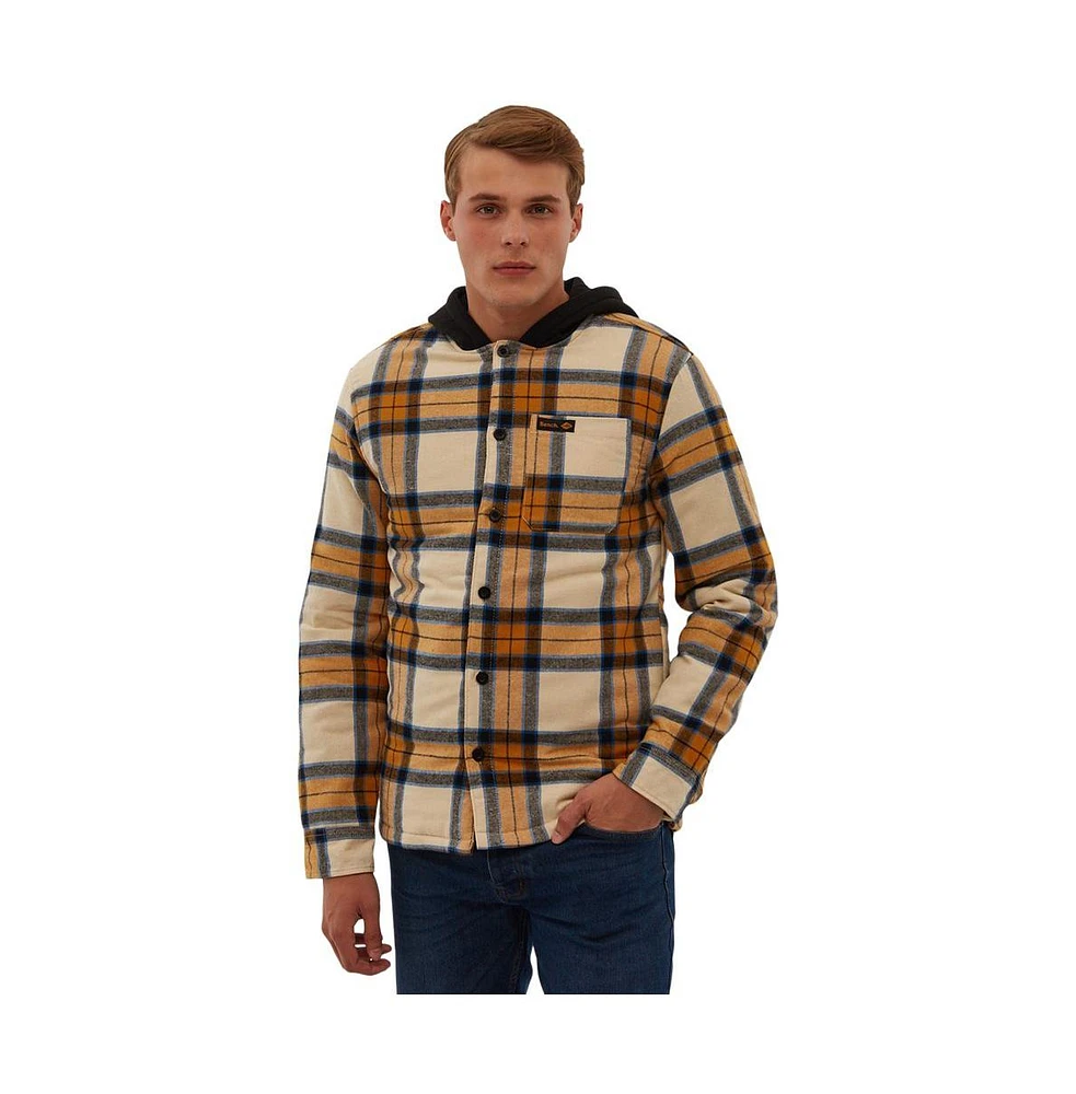 Bench Dna Men's Sinatra Hooded Flannel Check Shirt