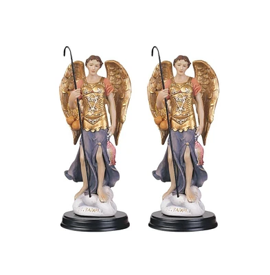 Fc Design "2-pc Set" 5"H Archangel Raphael Statue Angel of Healing Holy Figurine Statue Ornament Home Room Office Decor and Perfect Ideas for Housewar