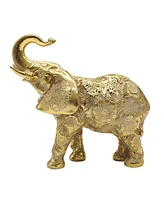 Fc Design "2-pc Set" 6.25"W Gold Thai Elephant with Trunk Up Figurine Statue Ornament Home Room Office Decor and Perfect Ideas for Housewarming, Holid