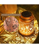 LAGarden Hummingbird Solar Lantern with Shepherds Hooks Outdoor Hanging Decor Light Christmas Gifts Yard Patio 6Pack