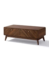 LuxenHome Columbia Engineered Wood Coffee Table with Storage