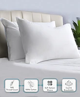 King 100% Cotton 500 Thread Count Pillow Cases, Size, Soft and Silky, Cool Smooth by California Design Den
