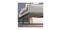 Slickblue Low Profile Modern Metal Wood Slat Platform Bed Frame