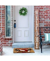 Kate Aurora Festive Winter Wonderland Christmas Reindeer Bristled Outdoor All Season Welcome Mat - 18"x30"