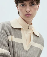 Mango Women's Polo Neck Knitted Sweater