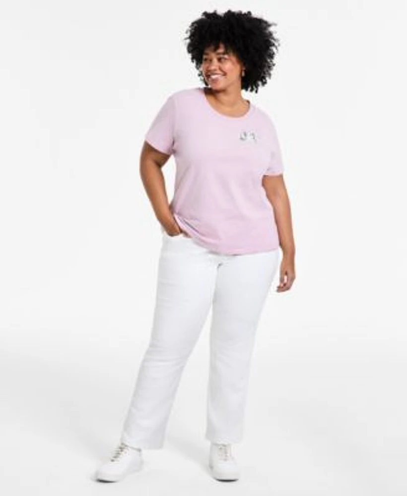 Levis Trendy Plus Size Perfect Tee Straight Leg Jeans