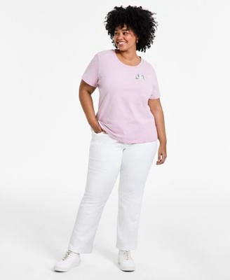 Levis Trendy Plus Size Perfect Tee Straight Leg Jeans