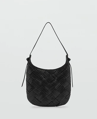 Mango Women's Braided Leather Bag