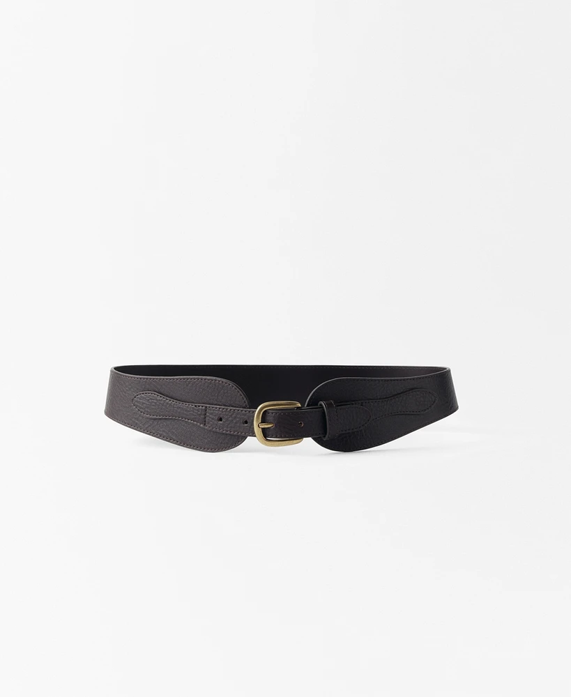 Mango Women's Leather Obi Belt