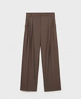 Mango Women's Straight-Fit Pleated Pants