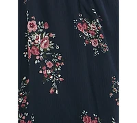 Trixxi Juniors' Floral-Print Long-Sleeve Dress