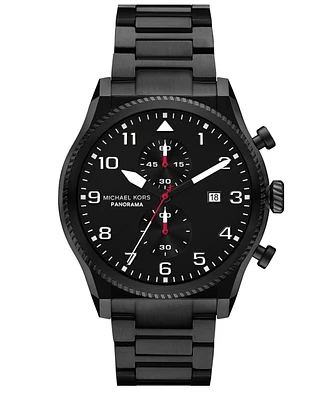 Michael Kors Men's Panorama Chronograph Black Ip Stainless Steel Watch, 44mm