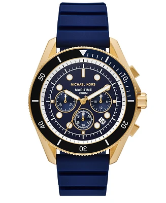 Michael Kors Men's Maritime Chronograph Navy Silicone Watch, 45mm