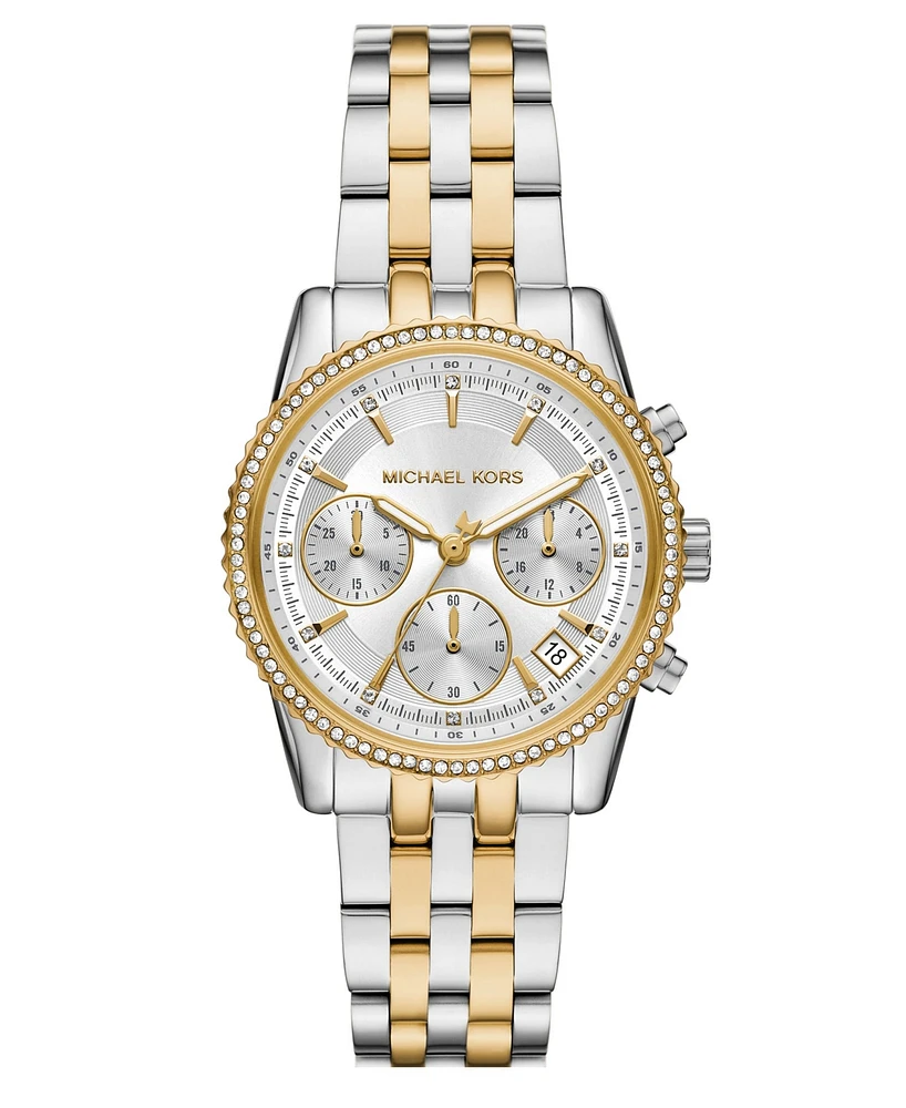 Michael Kors Women's Mini Ritz Chronograph Two-Tone Stainless Steel Watch, 35mm