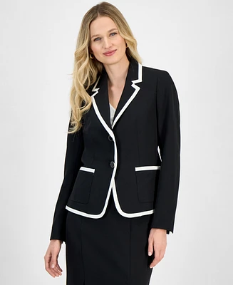 Kasper Women's Framed Two-Button Blazer, Regular and Petite