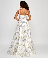 Say Yes Juniors' 3D Floral Embellished Ball Gown, Created for Macy's