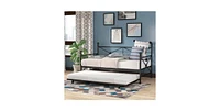 Slickblue Daybed Frame with Twin Roll-Out Trundle for Space-Saving Sleeping and Guest Accommodation