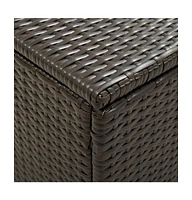 vidaXL Patio Storage Box Poly Rattan 39.3"x19.6"x19.6" Brown