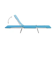 vidaXL Folding Sun Loungers 2 pcs Steel and Fabric Blue