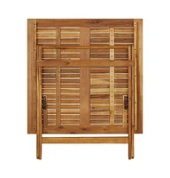 vidaXL Folding Patio Table 35.4"x35.4"x29.5" Solid Acacia Wood