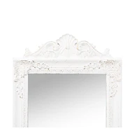 vidaXL Free-Standing Mirror White 15.7"x63"