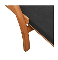 vidaXL Sun Lounger with Pillow Gray Textilene and Solid Wood Poplar