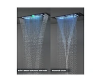 Casainc Flush-Mount Led Bluetooth Music Rainfall Shower System with Smart Touch Screen Display