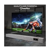 Pyle 35-Inch 2.1 Channel Convertible Soundbar, Wireless Bluetooth Speaker with Led Lights and Remote Control