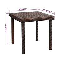 vidaXL Sun Lounger with Cushion & Table Poly Rattan Brown