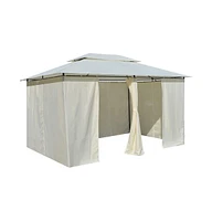 vidaXL Garden Marquee with Curtains 157.5"x118.1" White