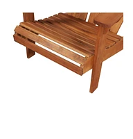 vidaXL Patio Adirondack Chair with Footrest Solid Acacia Wood