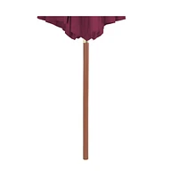 vidaXL Garden Parasol with Wooden Pole 118.2" Bordeaux Red