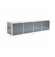 Garden Raised Bed Galvanized Steel 126"x31.5"x31.3" Gray