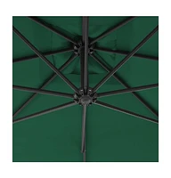 vidaXL Cantilever Garden Parasol with Steel Pole 118.1" Green