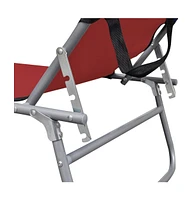 vidaXL Folding Sun Lounger with Canopy Steel and Fabric