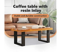 Coffee Table Teak Resin 39.4"x19.7"