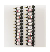 Wall Mounted Wine Racks for 12 Bottles 2 pcs Black Iron