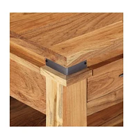 Coffee Table 43.3"x20.5"x17.7" Solid Acacia Wood