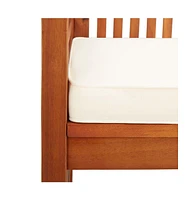 2-Seater Patio Bench with Cushion 47.2" Solid Acacia Wood
