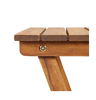 Plant Stand 11.8"x11.8"x15" Solid Acacia Wood