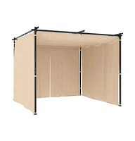 Gazebo with Curtains 9.8'x9.8' Cream Steel