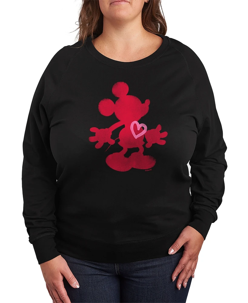 Hybrid Apparel Plus Disney Mickey Heart Graphic Crew Neck Top