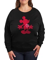 Hybrid Apparel Plus Disney Mickey Heart Graphic Crew Neck Top