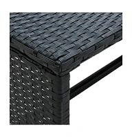 vidaXL 4 Piece Patio Lounge Set with Cushions Poly Rattan Black