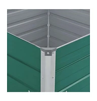 vidaXL Raised Garden Bed 39.4"x39.4"x30.3" Galvanized Steel Green